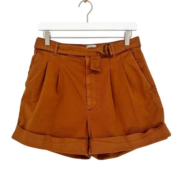 J.Crew Pleated High-Rise 4" D-Ring Shorts Warm Sepia size  4 - Picture 6 of 10